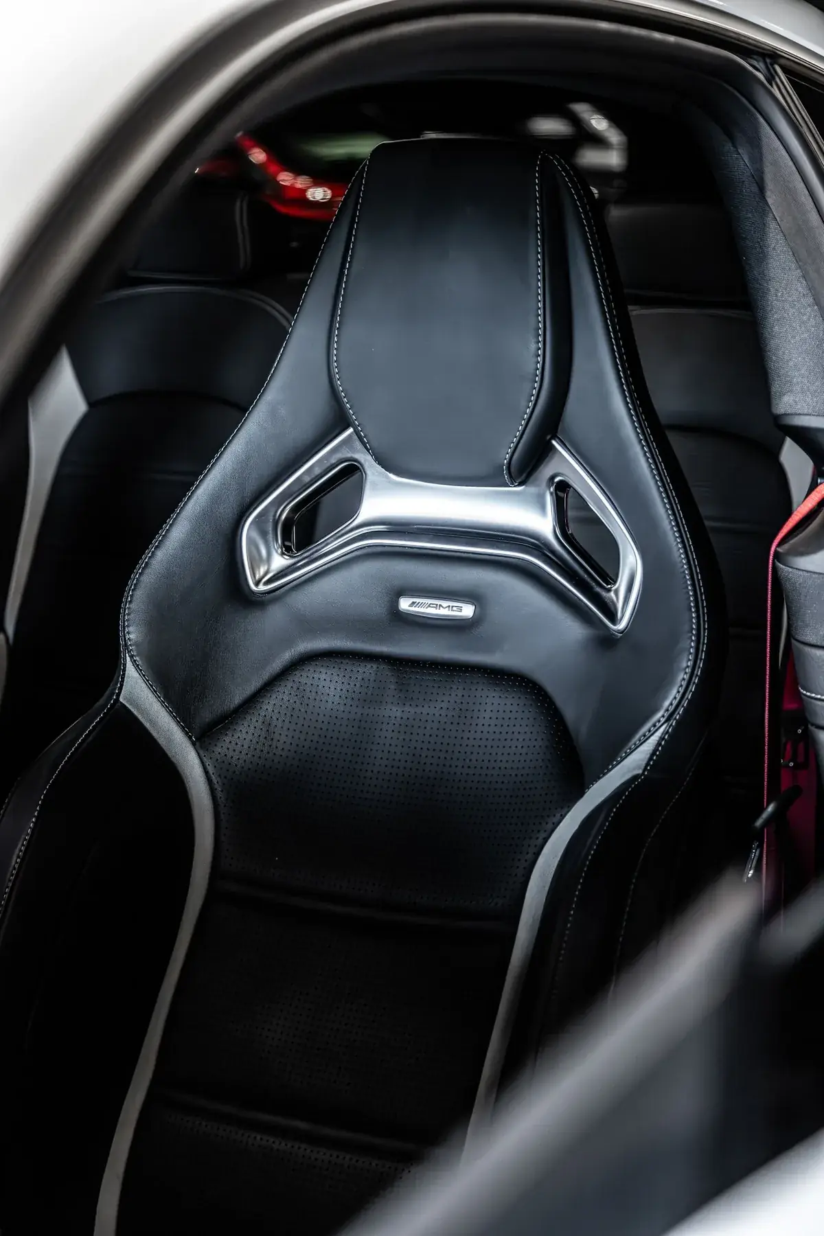 Sports seat inside a performance car